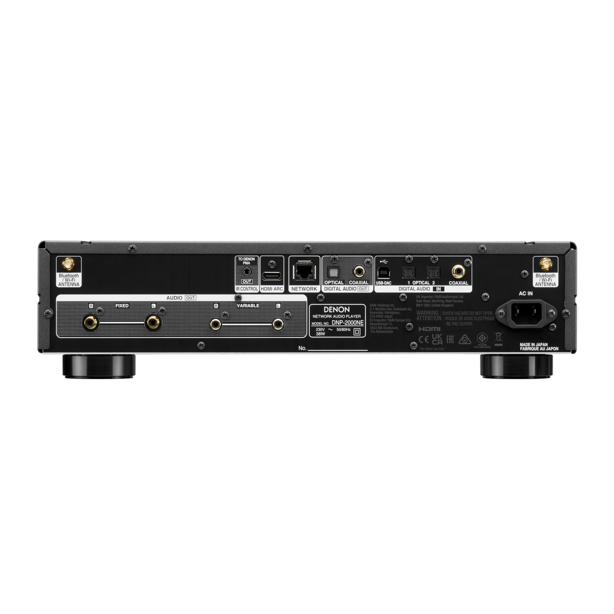 Denon DNP-2000NE Hi-Res-Audio-Streamer Graphite Silver, Rückansicht
