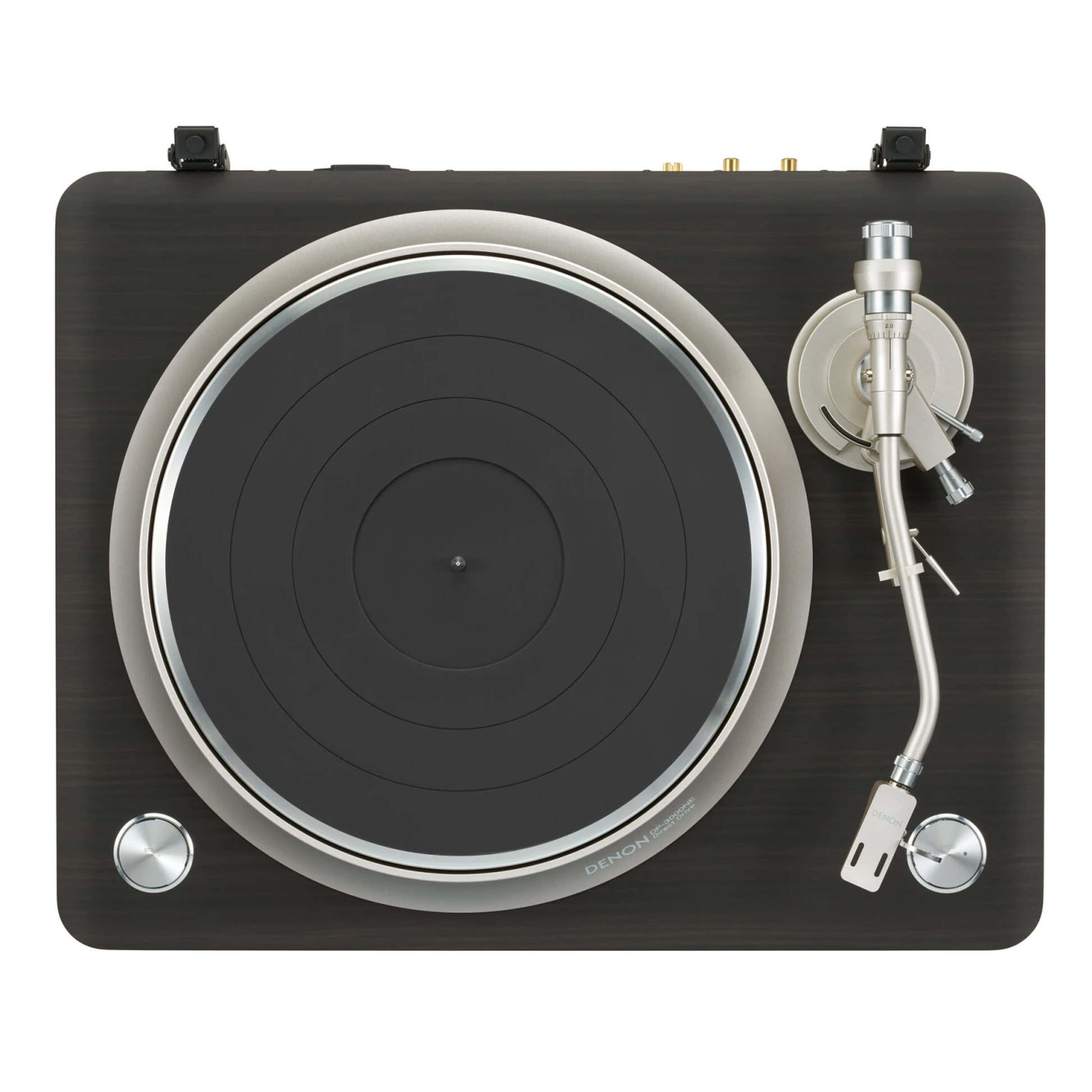 Denon DP-3000NE Plattenspieler Dark Ebony Draufsicht mit Plattenteller und Tonarm
