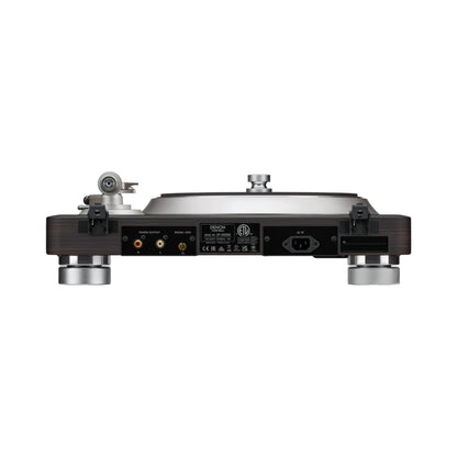 Denon DP-3000NE Plattenspieler Rückansicht mit Phono-Ausgang, Masseklemme und Netzanschluss