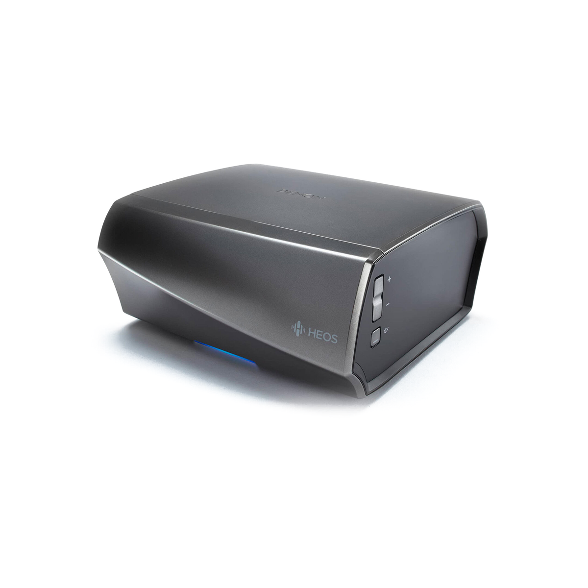 Denon HEOS Link HS2 Streaming-Vorverstärker, Silber Schrägansicht