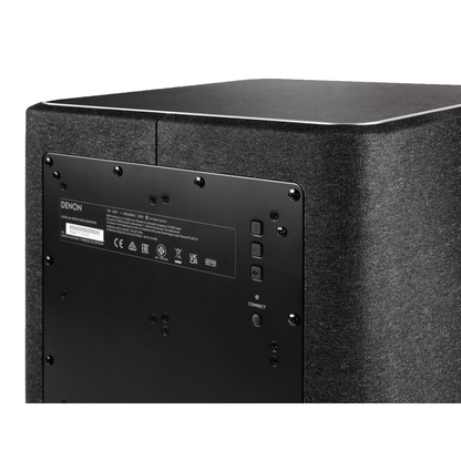 Denon Home Subwoofer Detailansicht Anschlussbereich und Bedientasten