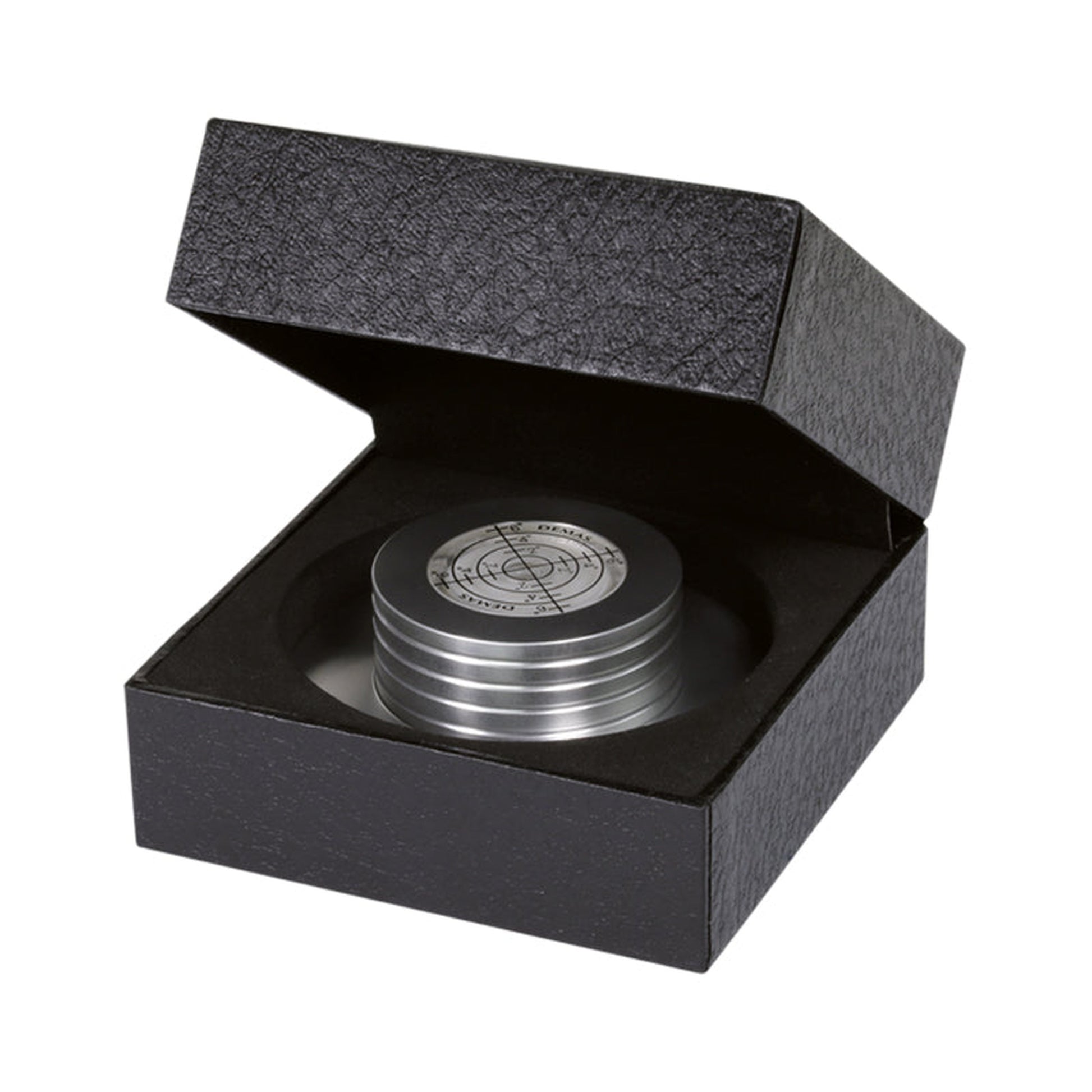 Dynavox PST300 Plattengewicht Stabilizer Silber Lieferumfang in geöffneter Schachtel