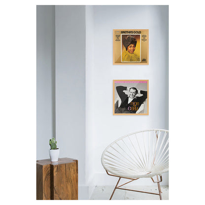 Dynavox Schallplatten-Wechselrahmen MDF Eiche Lifestyle zwei Rahmen an der Wand