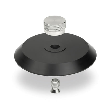 Dynavox VC80 Schallplattenklemme Aluminium Setansicht mit separatem Gewindeadapter