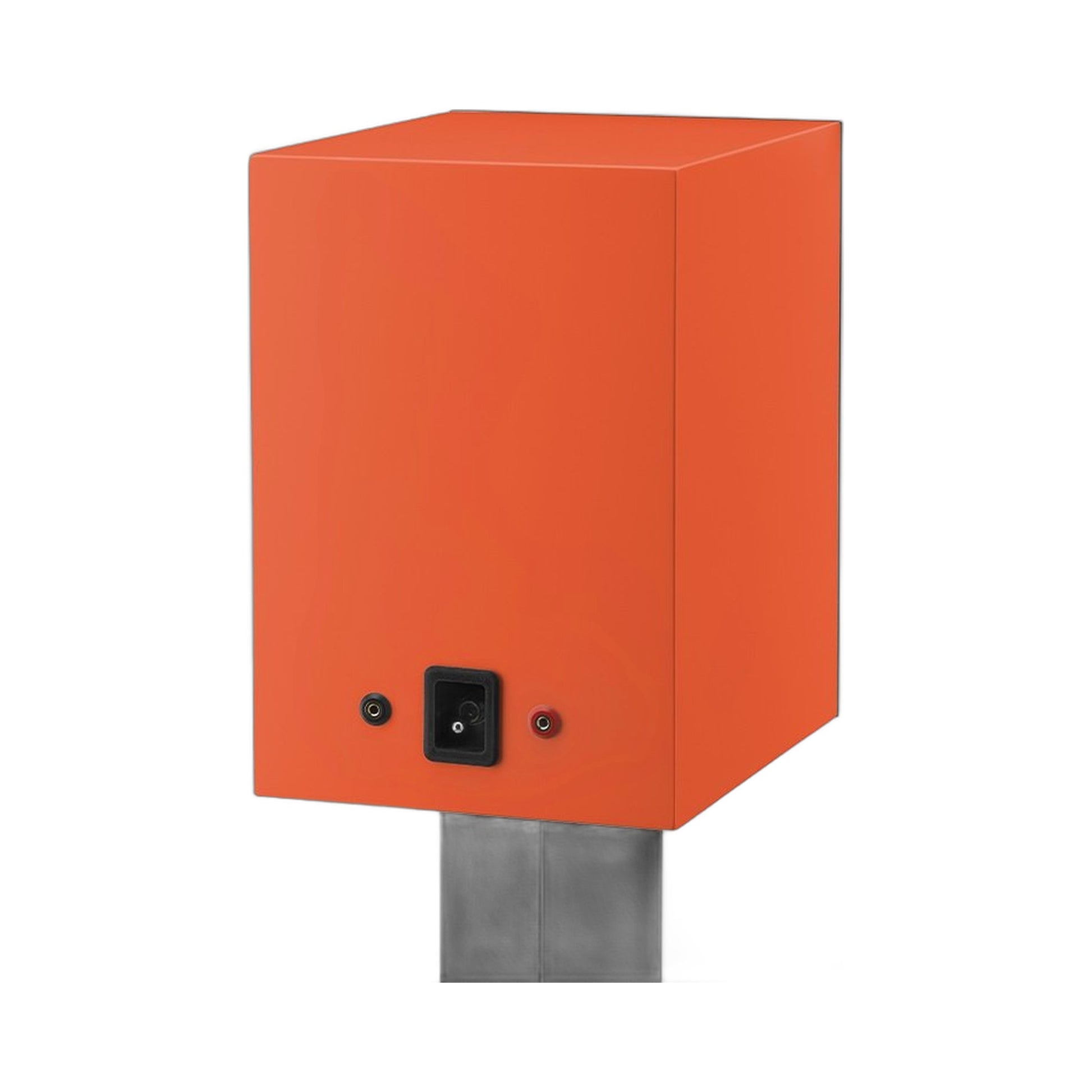 Epos ES-7N Regallautsprecher Orange Rückansicht mit Anschlussfeld und Bassreflexöffnung