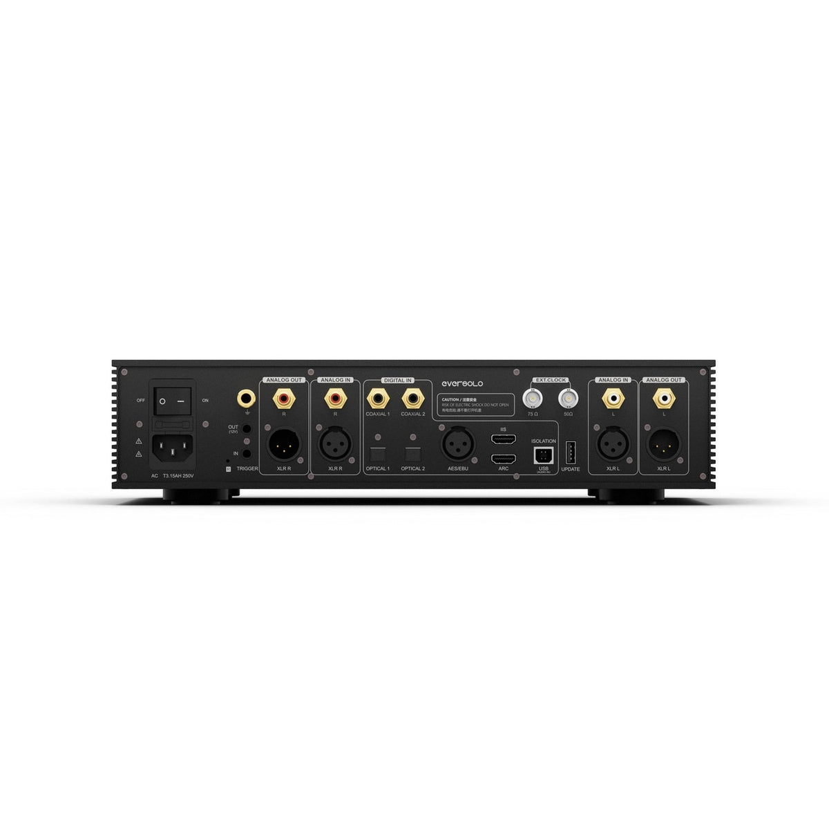 Eversolo DAC-Z10 DAC und Kopfhörerverstärker Rückansicht mit XLR-, Cinch- und Digitalanschlüssen