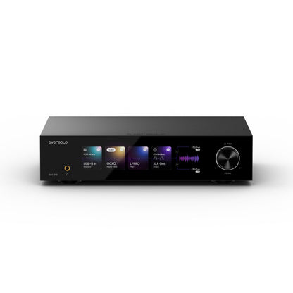 Eversolo DAC-Z10 DAC und Kopfhörerverstärker Schrägansicht mit Kopfhörerbuchse und Display