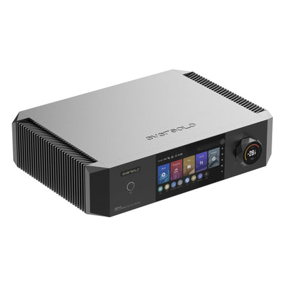 Eversolo DMP-A10 Netzwerk-Streamer Schrägansicht mit Aluminium-Gehäuse