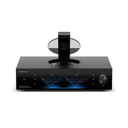 Eversolo DMP-A8 Master Gen 2 Netzwerk-Streamer Detailansicht mit Top-Loading-CD-Laufwerk und Disc-Stabilizer