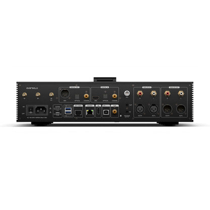 Eversolo DMP-A8 Master Gen 2 Netzwerk-Streamer Rückansicht mit symmetrischen und unsymmetrischen Anschlüssen