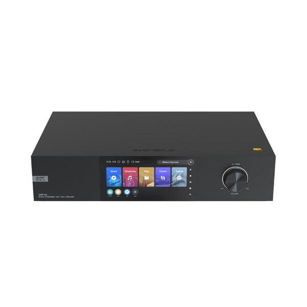 Eversolo DMP-A8 Netzwerk-Streamer Frontansicht mit Touchscreen und Lautstärkeknopf