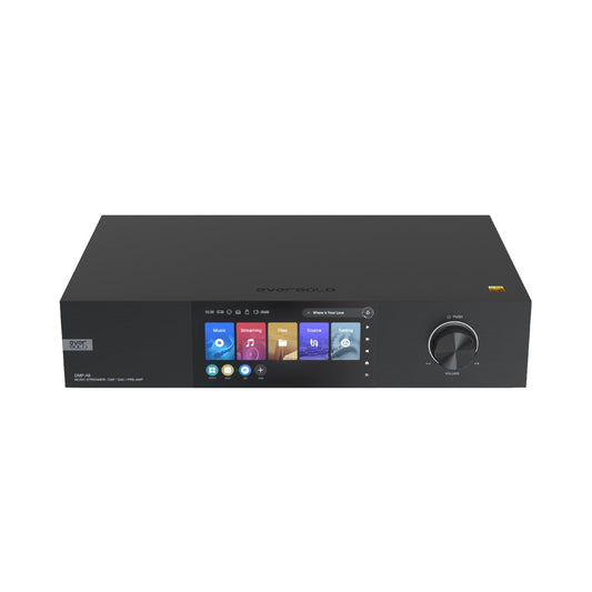 Eversolo DMP-A8 Netzwerk-Streamer Frontansicht mit Touchscreen und Lautstärkeknopf