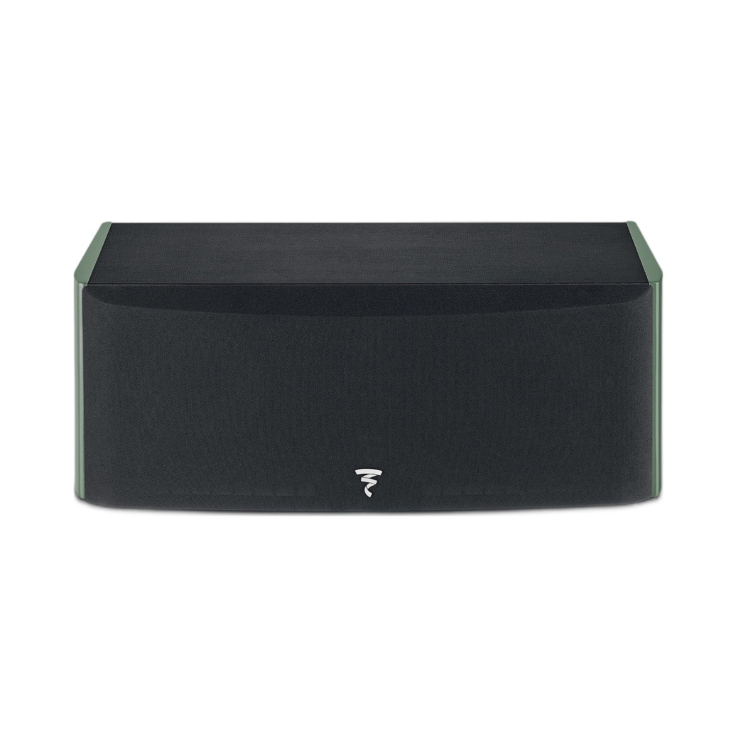 Focal Aria EVO X Center-Lautsprecher Moosgrün Hochglanz Frontansicht mit montierter Abdeckung