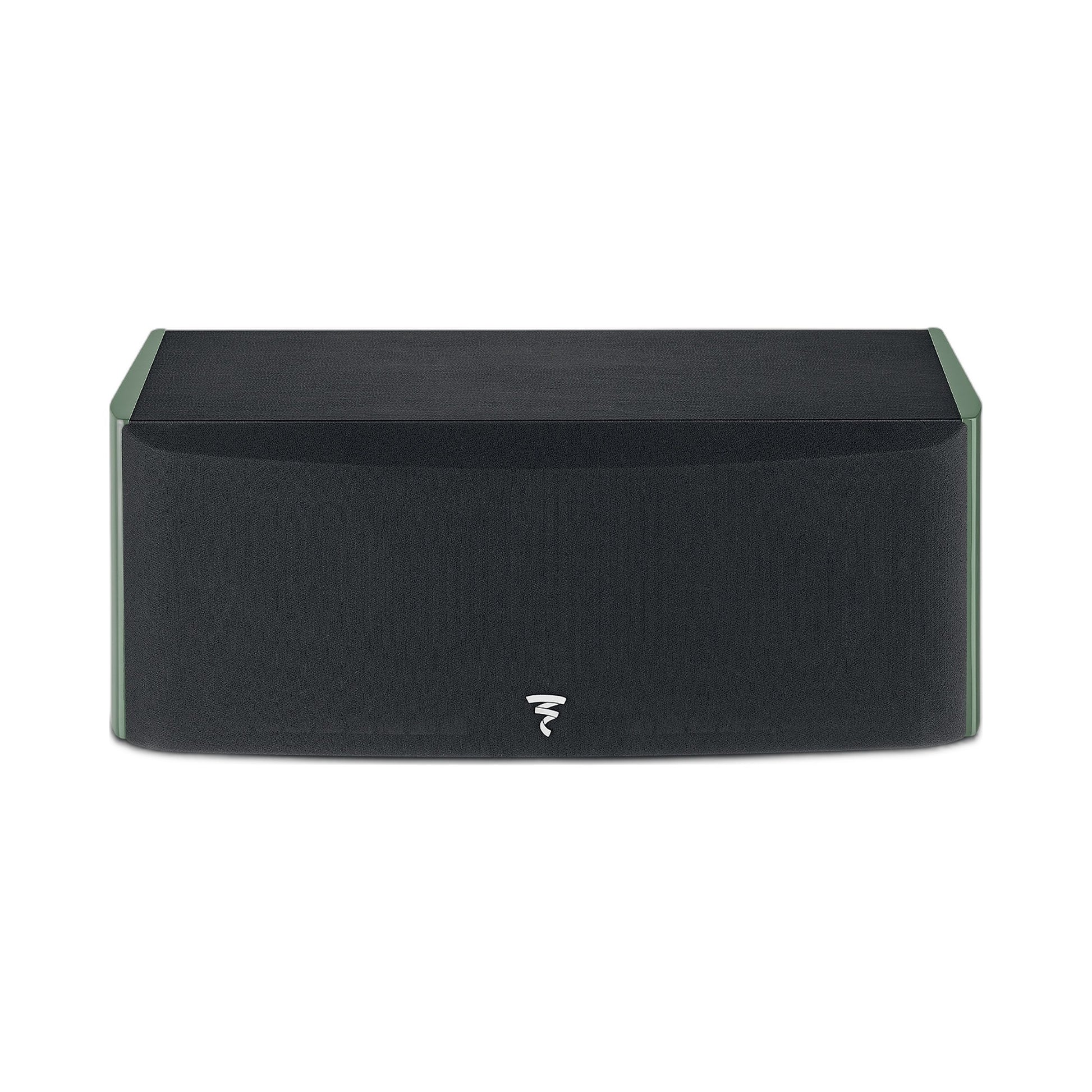 Focal Aria EVO X Center-Lautsprecher Moosgrün Hochglanz Frontansicht mit montierter Abdeckung