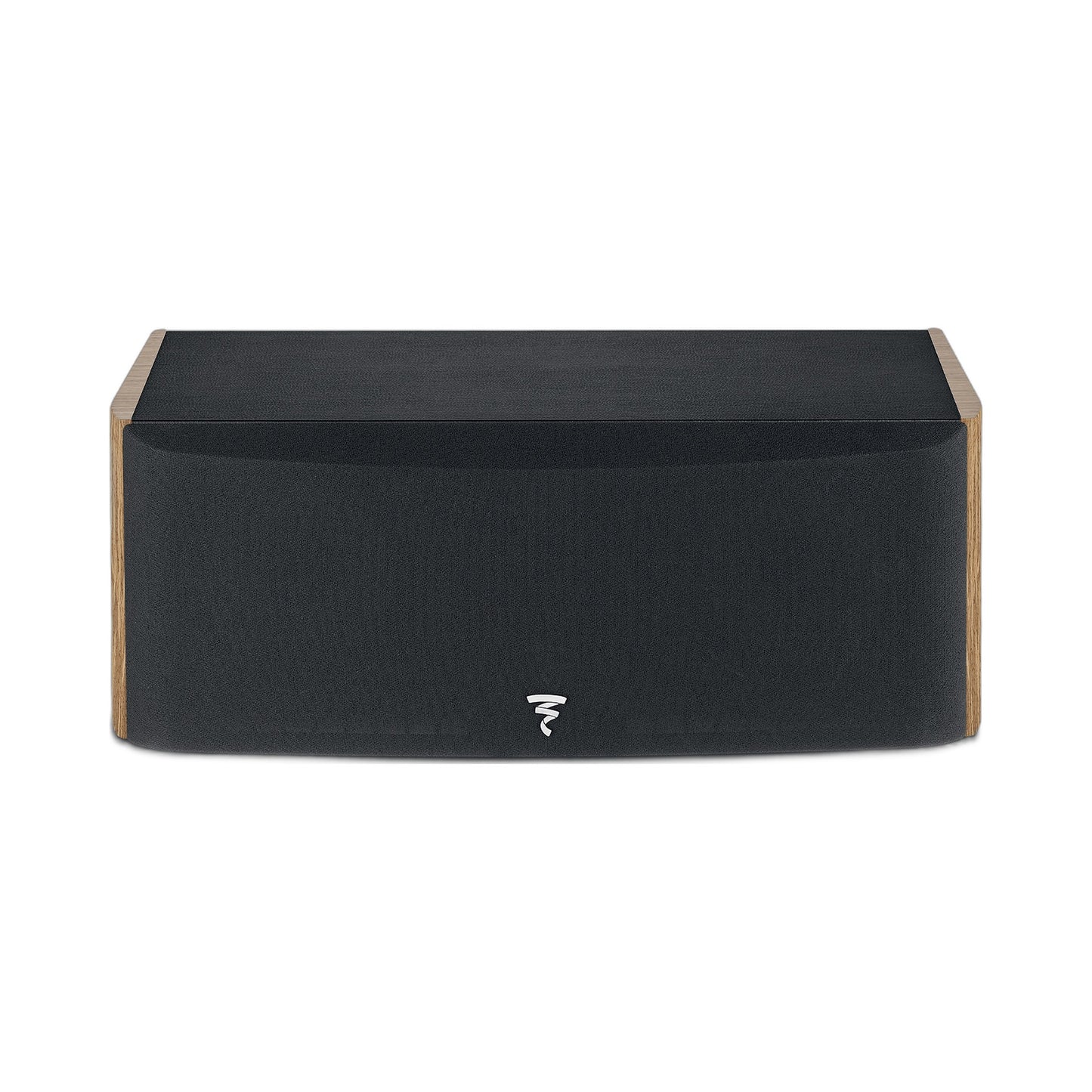 Focal Aria EVO X Center-Lautsprecher Nussbaum Frontansicht mit montierter Abdeckung