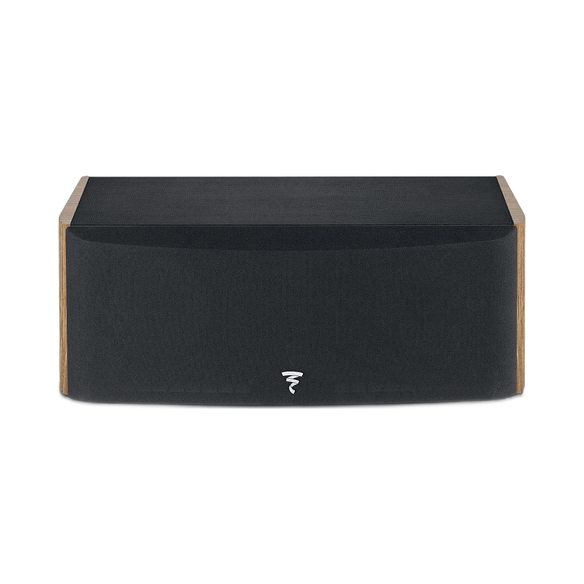 Focal Aria EVO X Center-Lautsprecher Nussbaum Frontansicht mit montierter Abdeckung