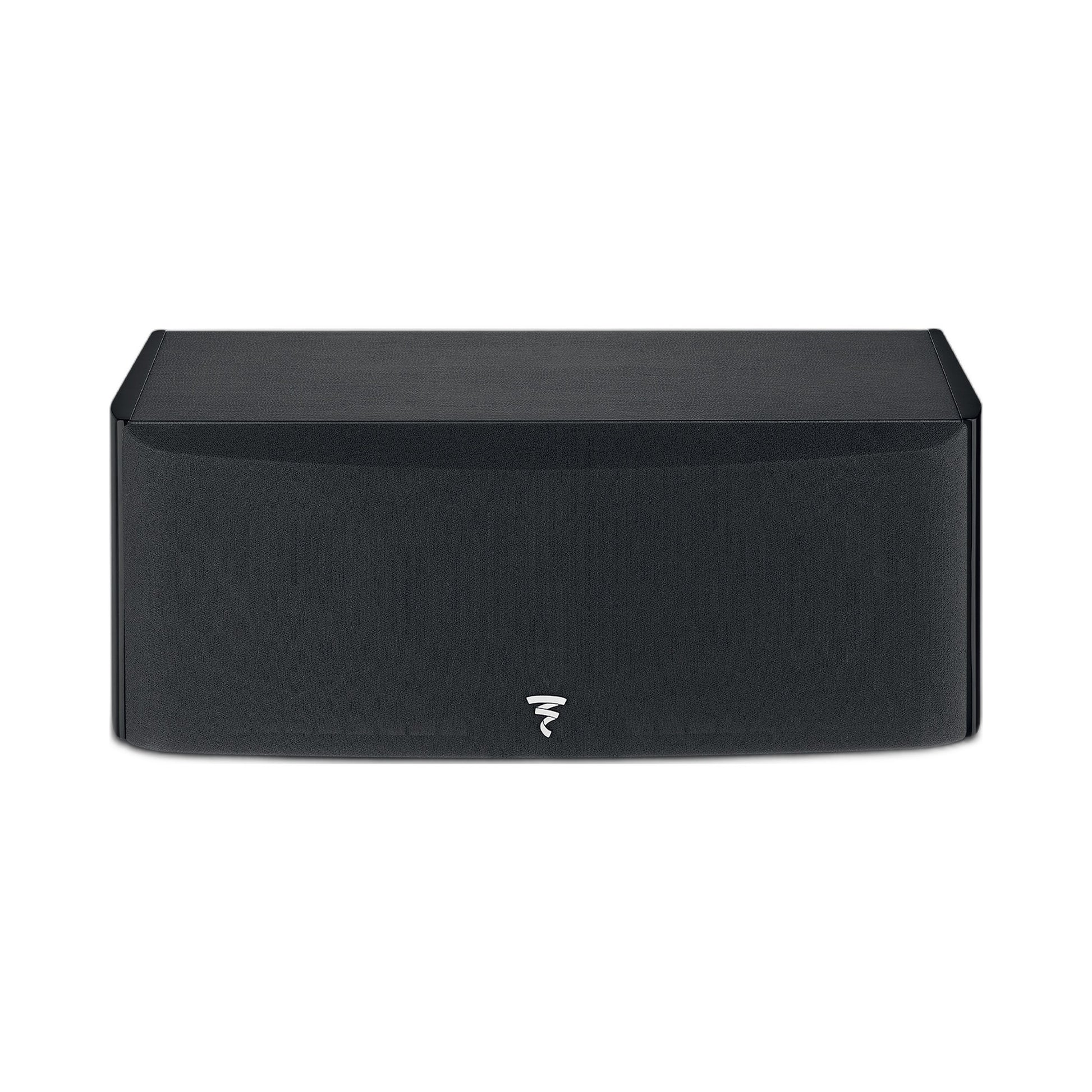 Focal Aria EVO X Center-Lautsprecher Schwarz Hochglanz Frontansicht mit montierter Abdeckung