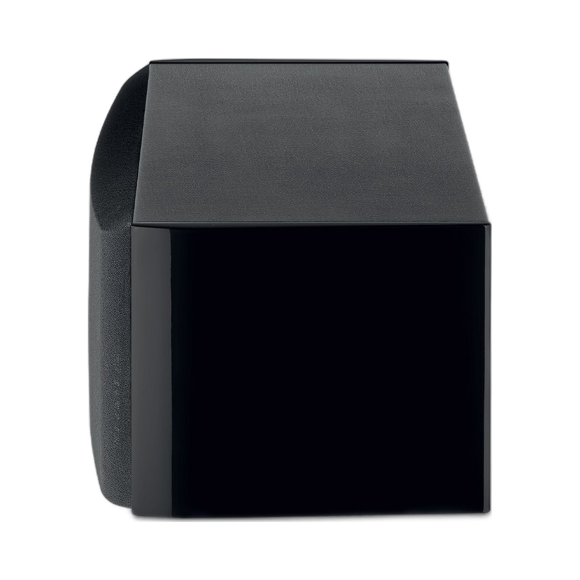 Focal Aria EVO X Center-Lautsprecher Schwarz Hochglanz Seitenansicht mit montierter Abdeckung