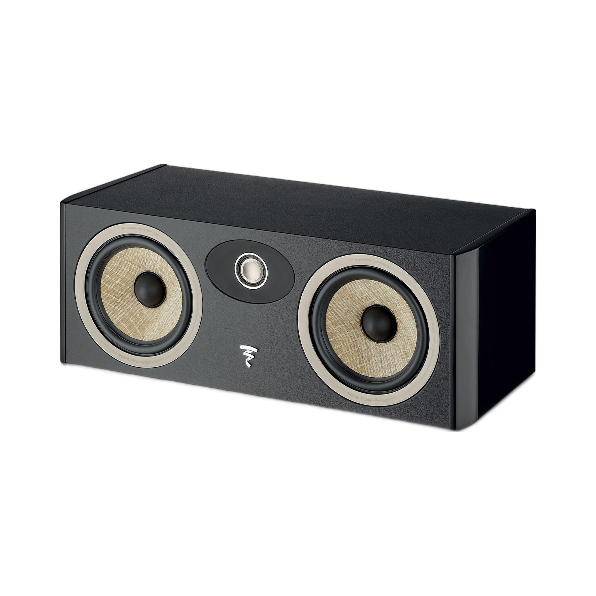 Focal Aria EVO X Center-Lautsprecher Schwarz Hochglanz Schrägansicht ohne Abdeckung
