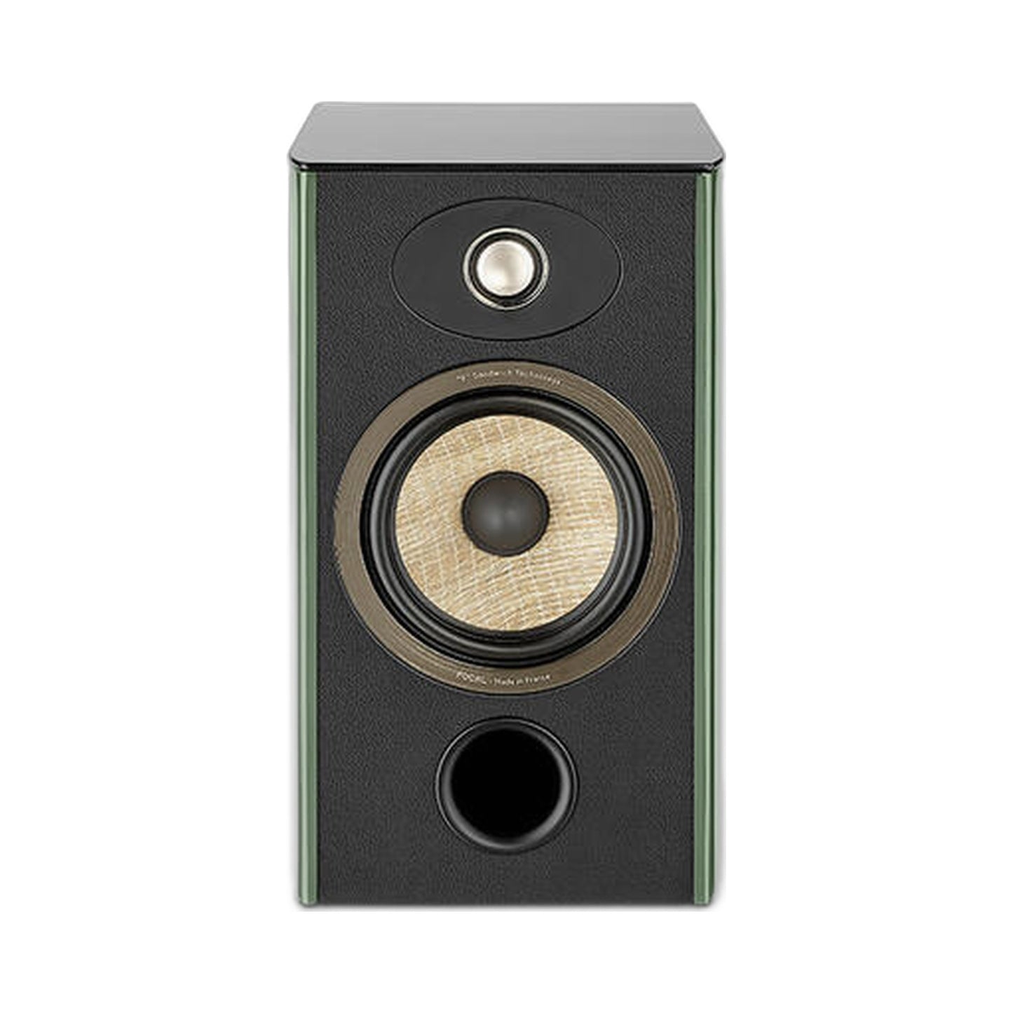 Focal Aria EVO X N°1 Regallautsprecher Moosgrün Hochglanz Frontansicht ohne Abdeckung