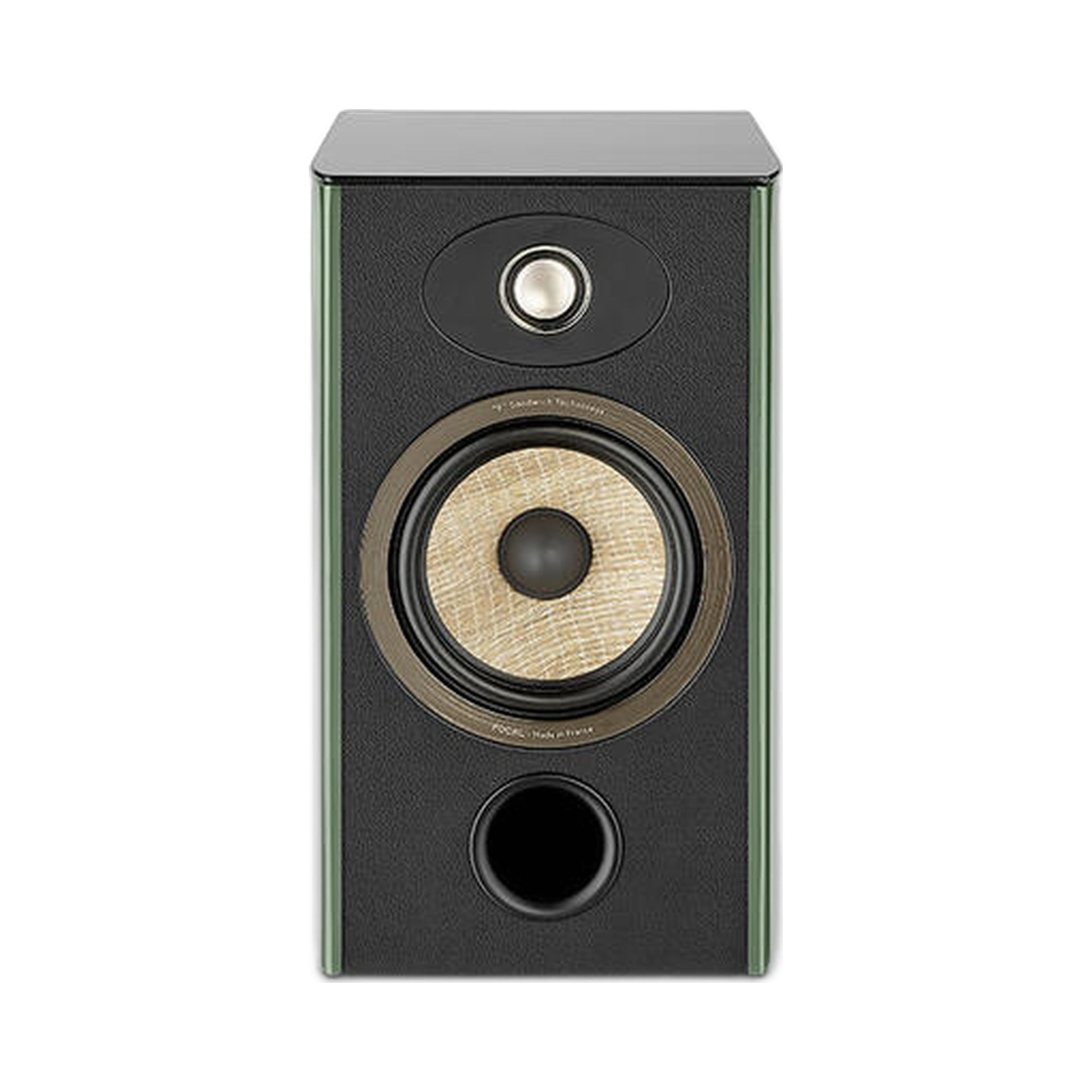 Focal Aria EVO X N°1 Regallautsprecher Moosgrün Hochglanz Frontansicht ohne Abdeckung