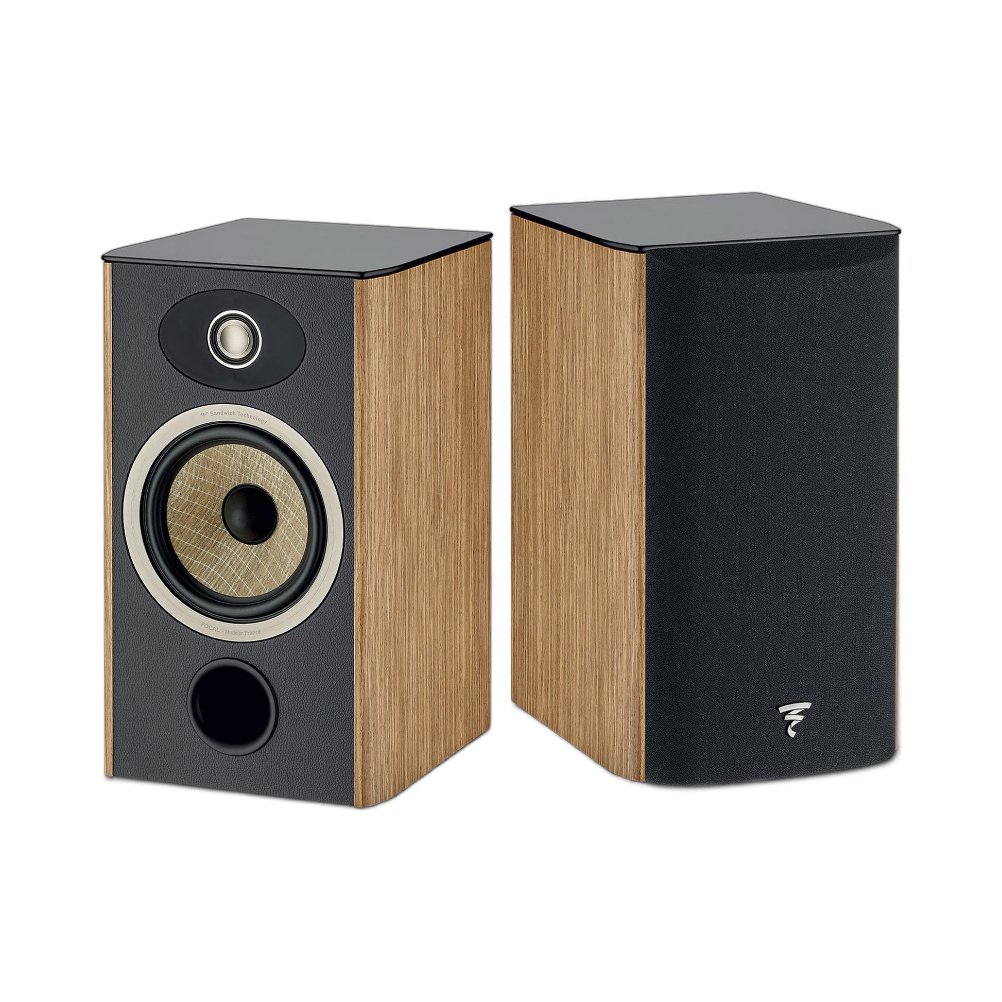 Focal Aria EVO X N°1 Regallautsprecher Nussbaum Stereopaar, links ohne, rechts mit Abdeckung