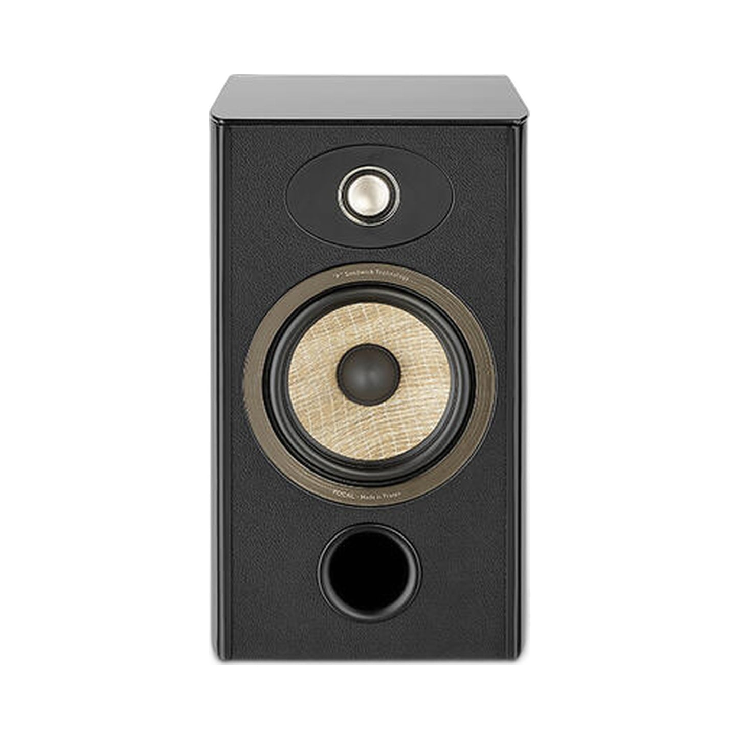 Focal Aria EVO X N°1 Regallautsprecher Schwarz Hochglanz Frontansicht ohne Abdeckung