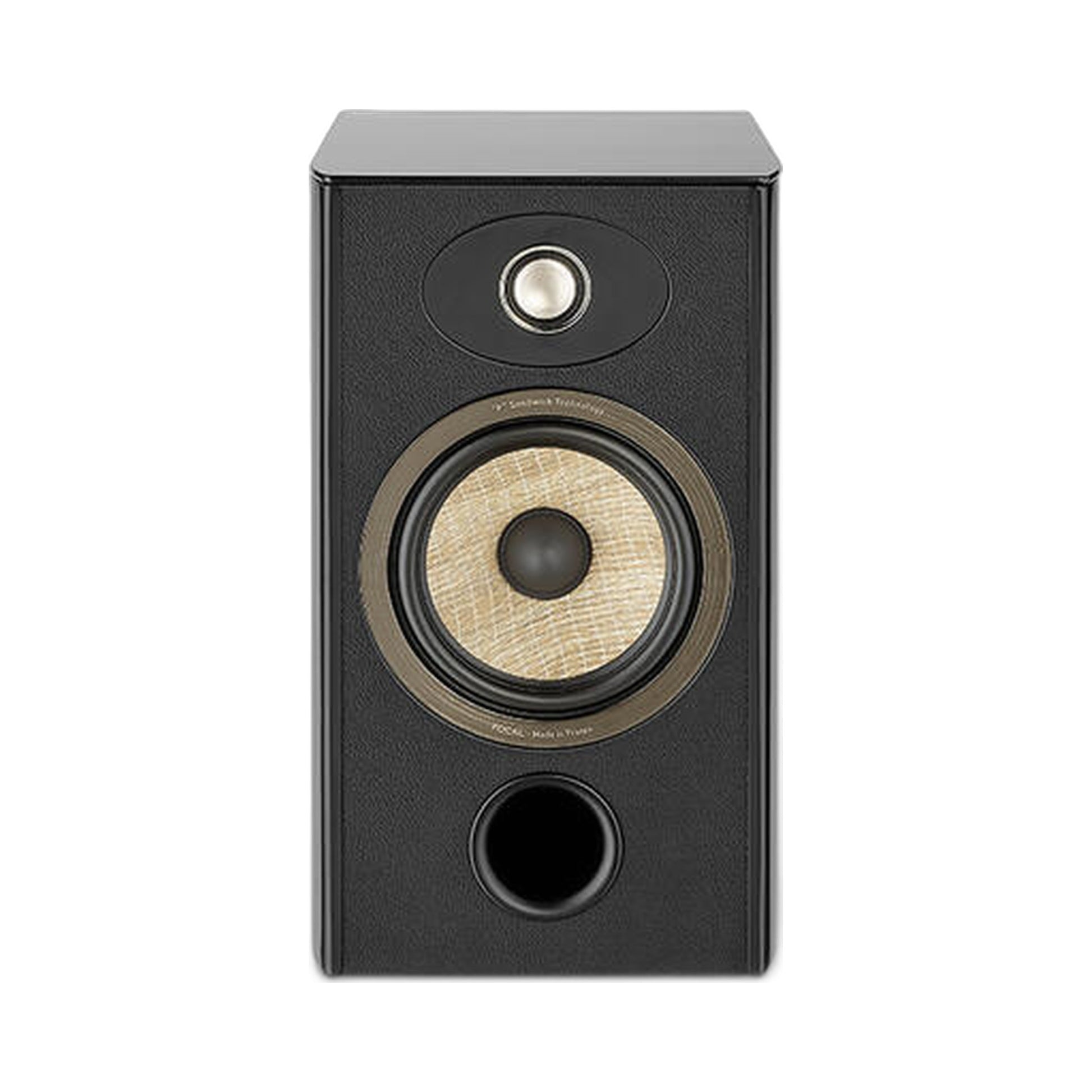Focal Aria EVO X N°1 Regallautsprecher Schwarz Hochglanz Frontansicht ohne Abdeckung