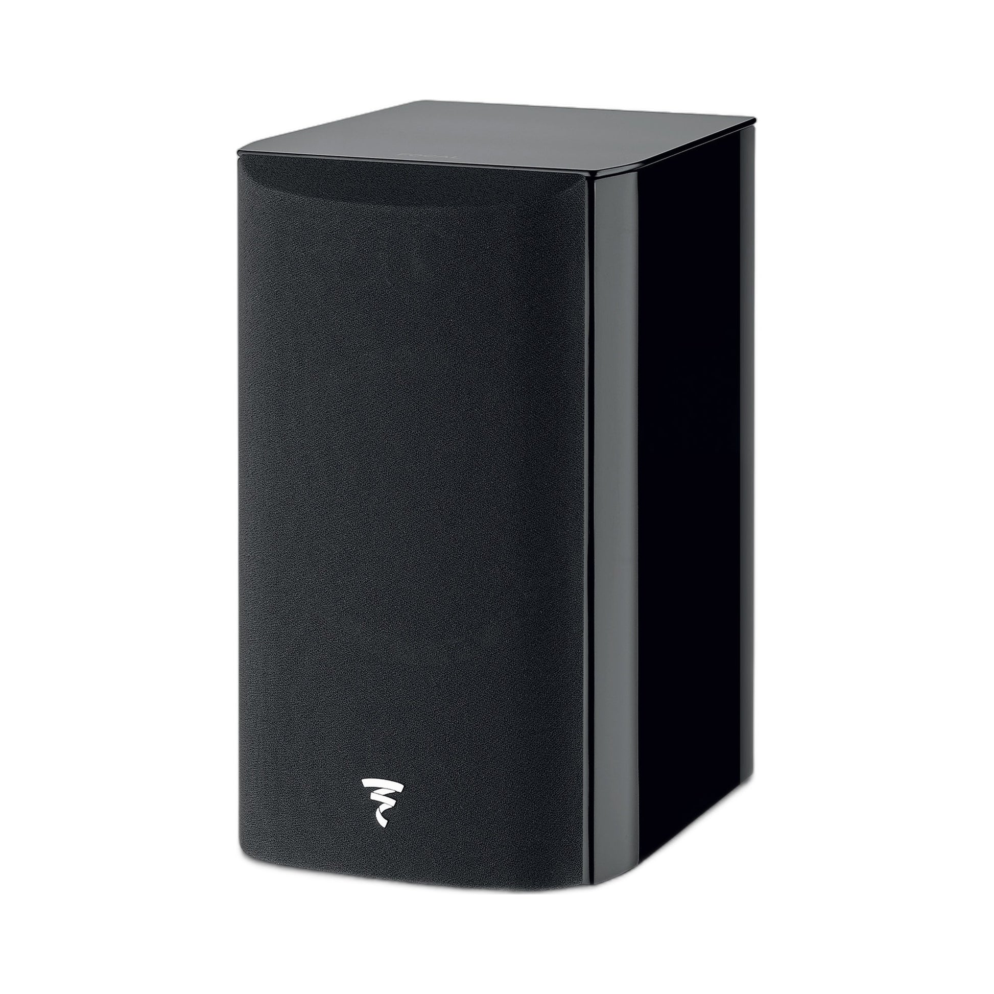 Focal Aria EVO X N°1 Regallautsprecher Schwarz Hochglanz Schrägansicht mit aufgesetzter Abdeckung