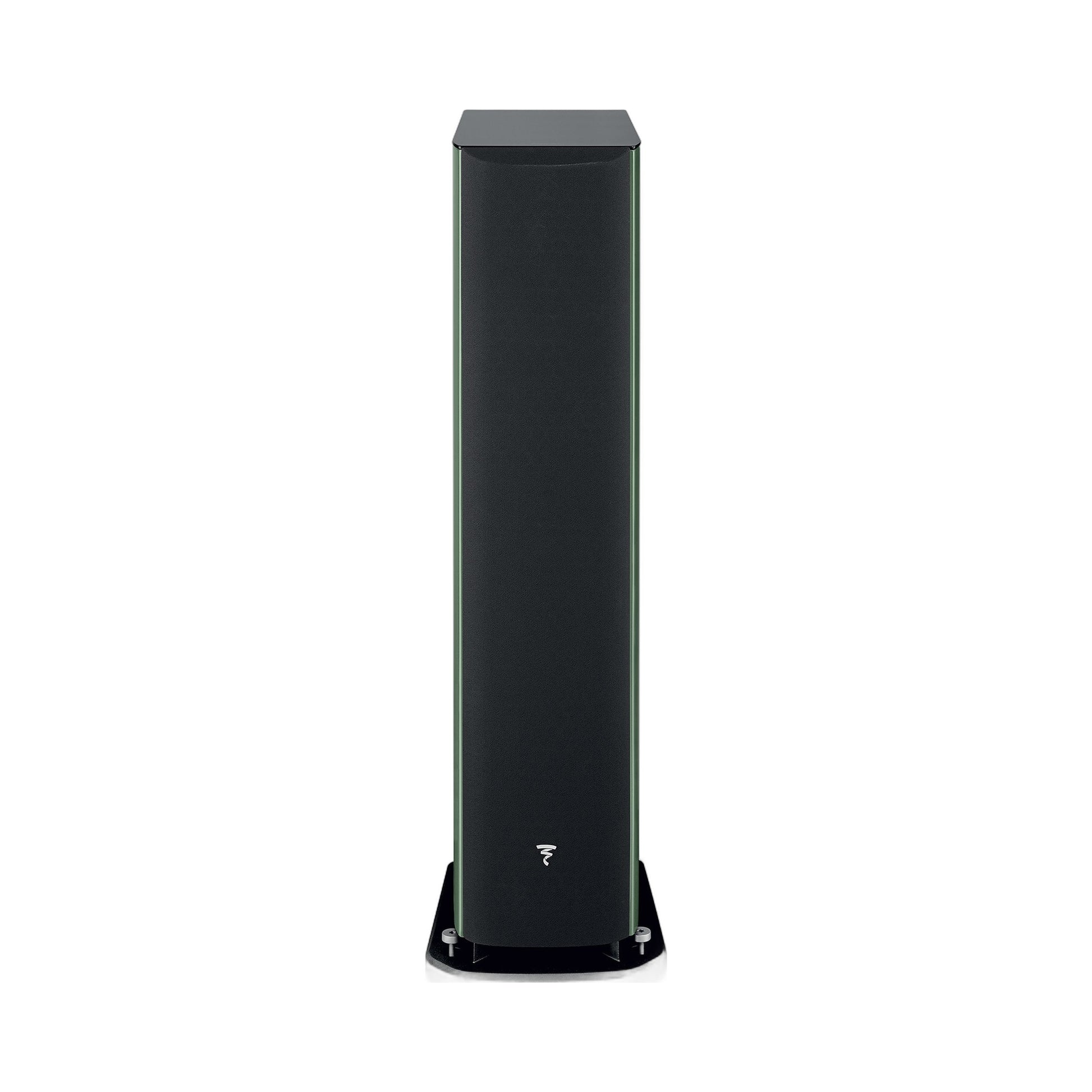 Focal Aria EVO X N°2 Standlautsprecher Moosgrün Hochglanz Frontansicht mit Abdeckung