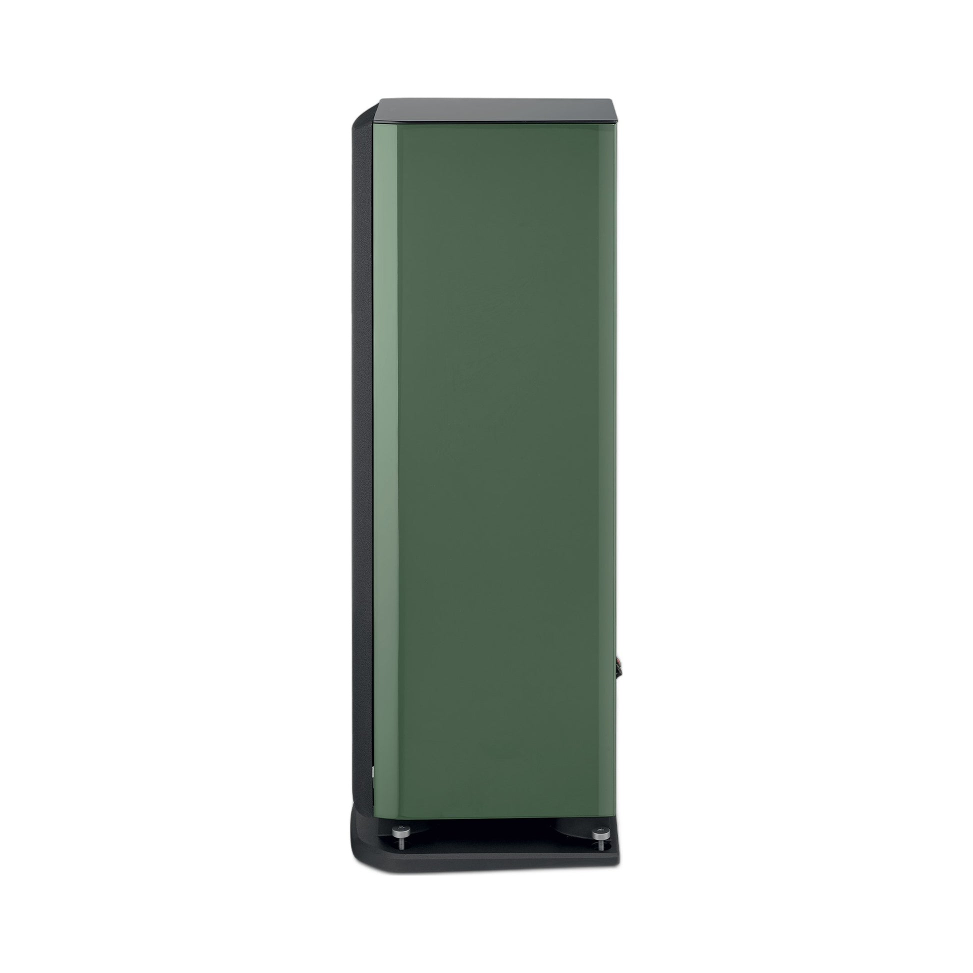 Focal Aria EVO X N°2 Standlautsprecher Moosgrün Hochglanz Seitenansicht mit Abdeckung