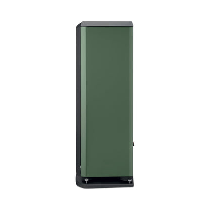Focal Aria EVO X N°2 Standlautsprecher Moosgrün Hochglanz Seitenansicht mit Abdeckung