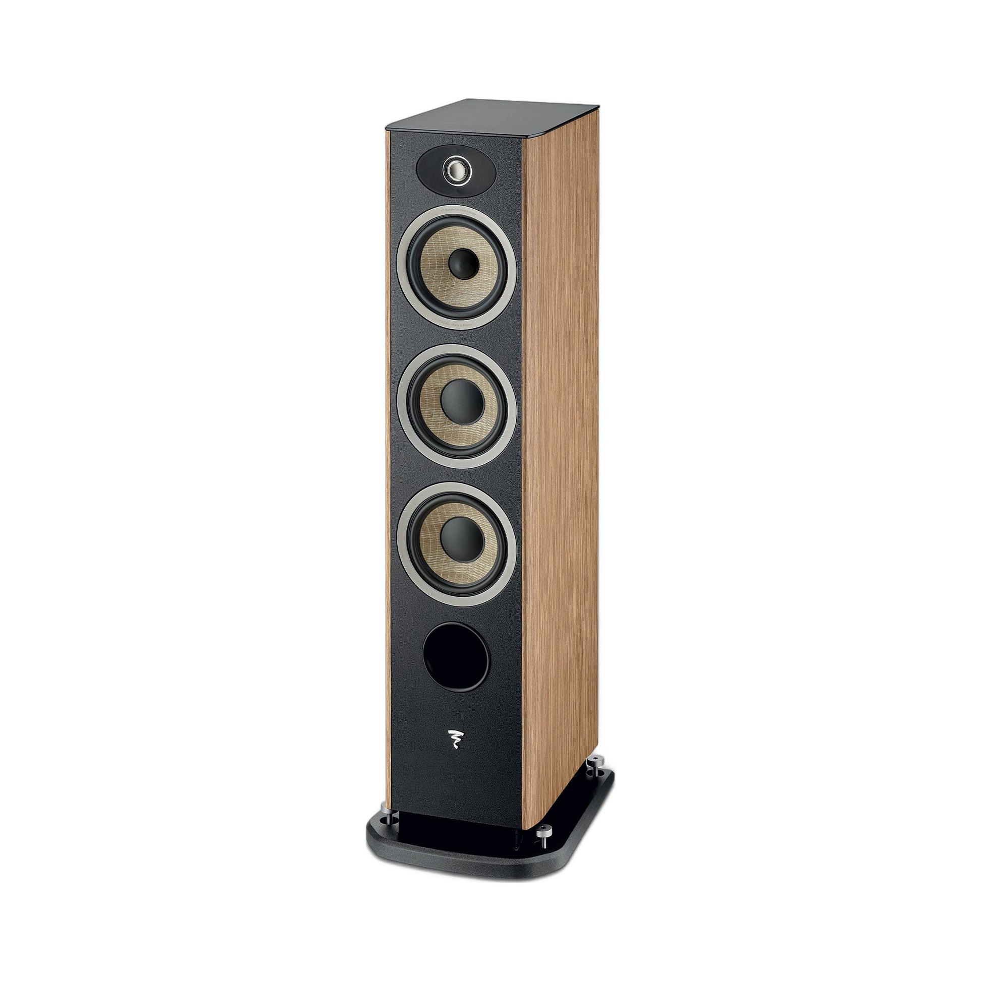 Focal Aria EVO X N°2 Standlautsprecher Nussbaum Schrägansicht ohne Abdeckung