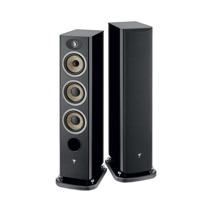 Focal Aria EVO X N°2 Standlautsprecher Schwarz Hochglanz Stereopaar, links ohne, rechts mit Abdeckung
