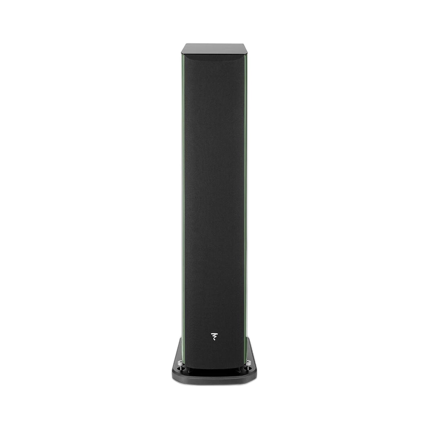 Focal Aria EVO X N°3 Standlautsprecher Moosgrün Hochglanz Frontansicht mit Abdeckung