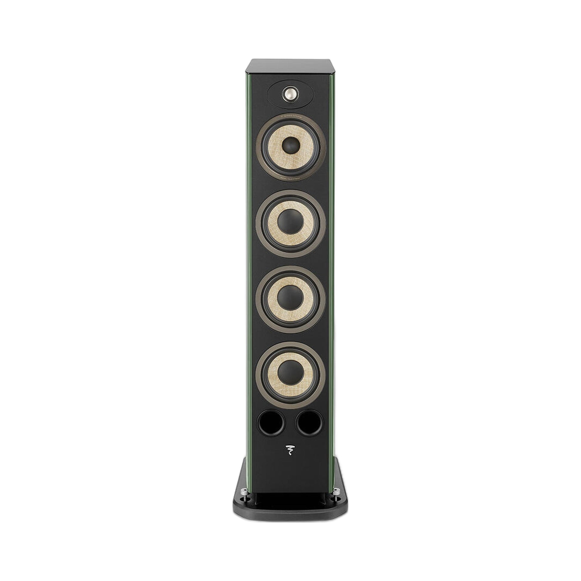 Focal Aria EVO X N°3 Standlautsprecher Moosgrün Hochglanz Frontansicht ohne Abdeckung