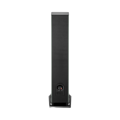 Focal Aria EVO X N°3 Standlautsprecher Moosgrün Hochglanz Rückansicht mit Anschlussfeld und Bassreflexöffnung