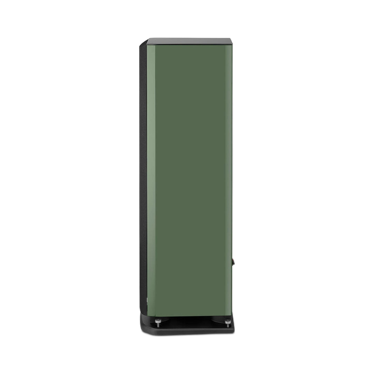Focal Aria EVO X N°3 Standlautsprecher Moosgrün Hochglanz Seitenansicht mit Abdeckung