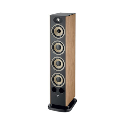 Focal Aria EVO X N°3 Standlautsprecher Nussbaum Schrägansicht ohne Abdeckung