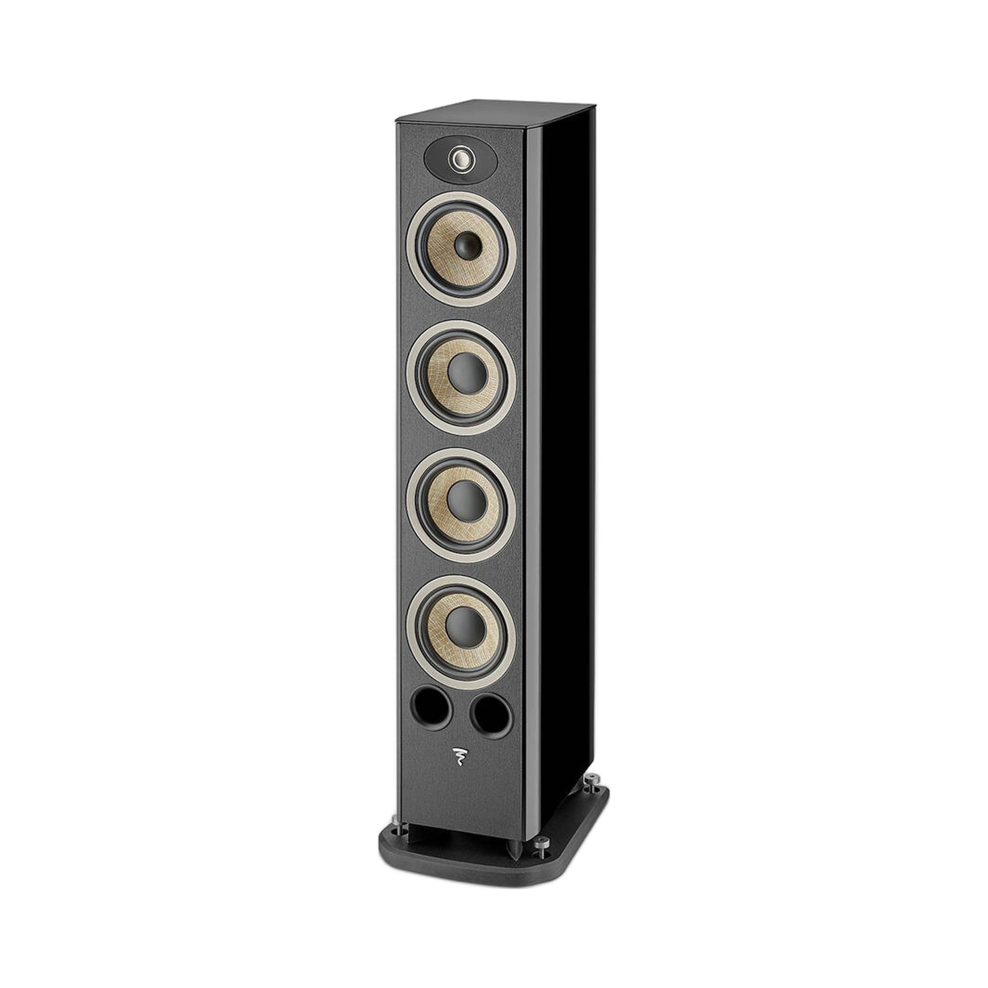 Focal Aria EVO X N°3 Standlautsprecher Schwarz Hochglanz Schrägansicht ohne Abdeckung