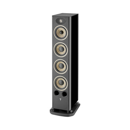 Focal Aria EVO X N°3 Standlautsprecher Schwarz Hochglanz Schrägansicht ohne Abdeckung