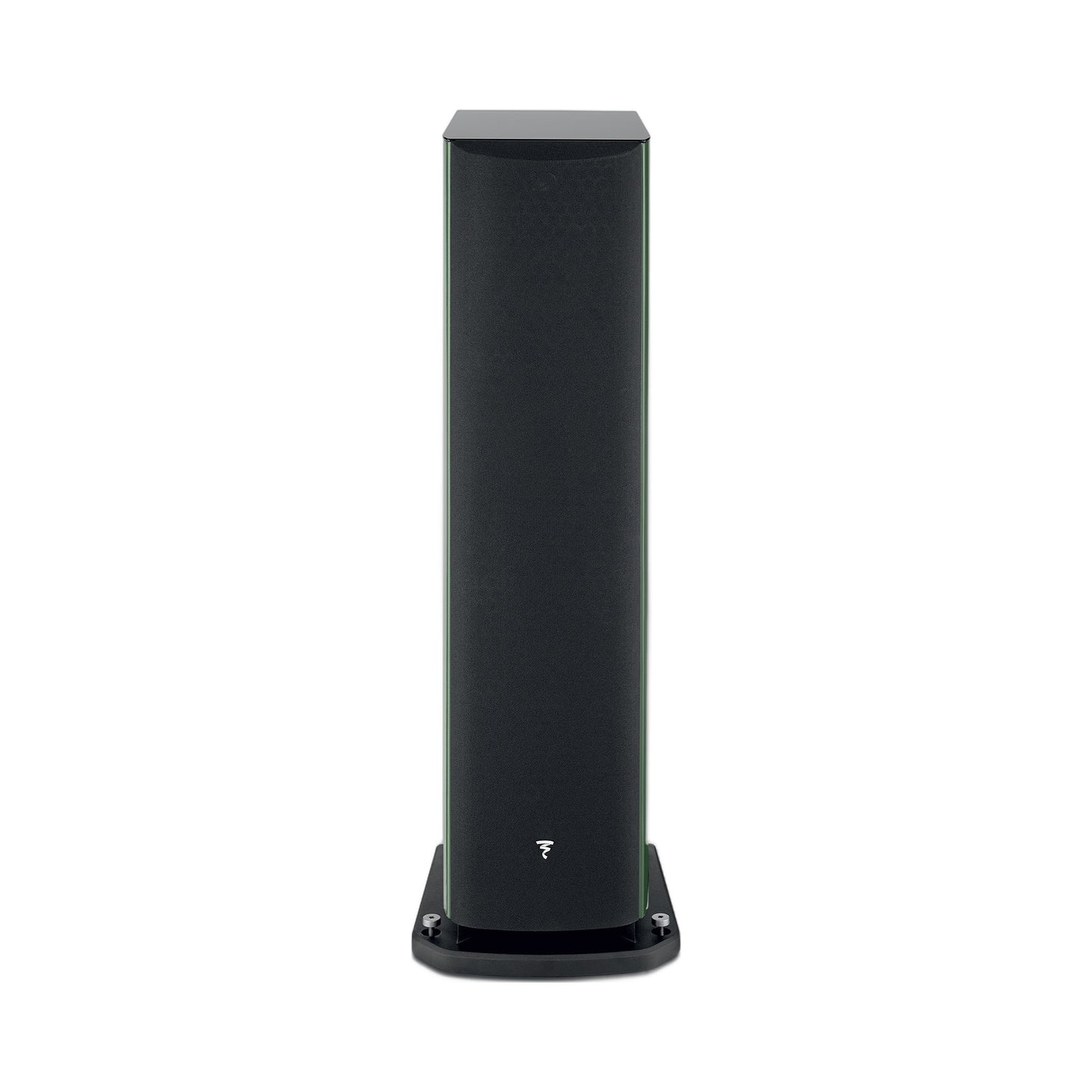 Focal Aria EVO X N°4 Standlautsprecher Moosgrün Hochglanz Frontansicht mit Abdeckung
