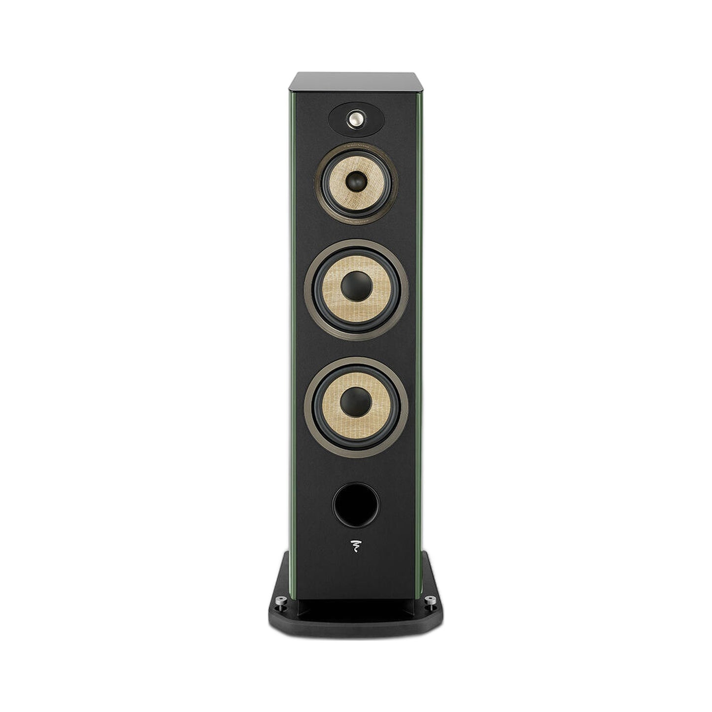 Focal Aria EVO X N°4 Standlautsprecher Moosgrün Hochglanz Frontansicht ohne Abdeckung