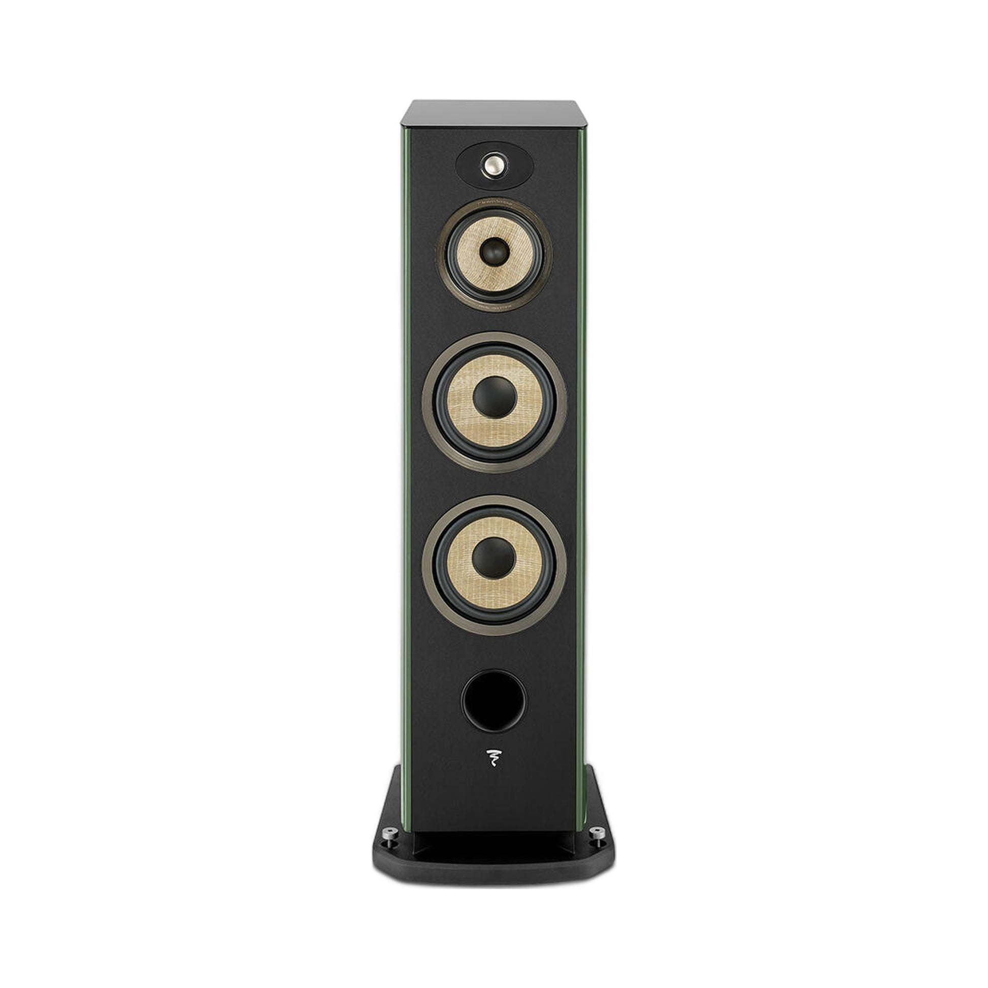 Focal Aria EVO X N°4 Standlautsprecher Moosgrün Hochglanz Frontansicht ohne Abdeckung