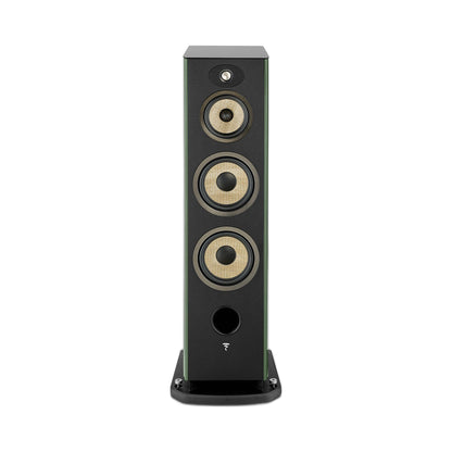 Focal Aria EVO X N°4 Standlautsprecher Moosgrün Hochglanz Frontansicht ohne Abdeckung