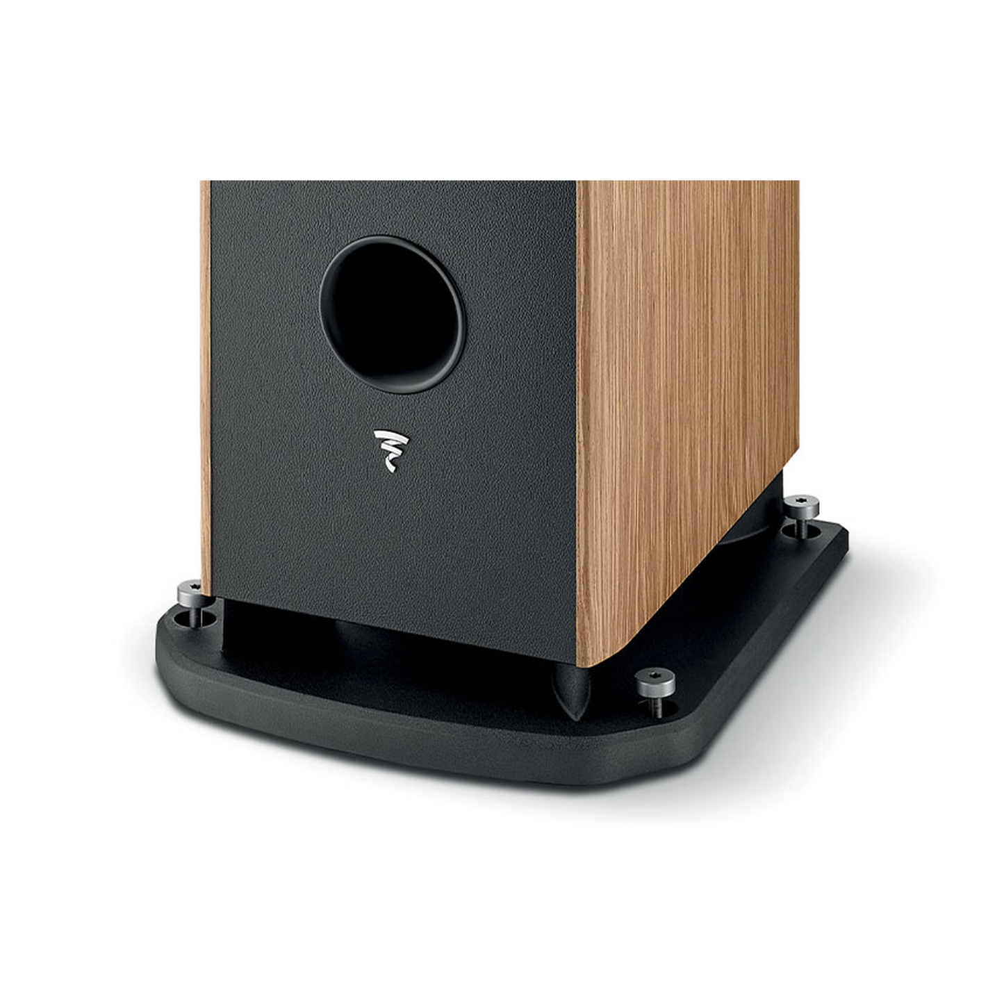 Focal Aria EVO X N°4 Standlautsprecher Nussbaum Detailansicht Sockel mit Spikes