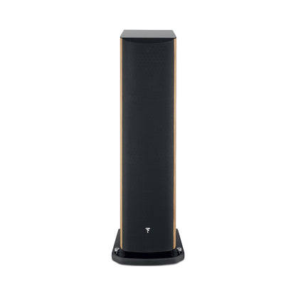 Focal Aria EVO X N°4 Standlautsprecher Nussbaum Frontansicht mit Abdeckung