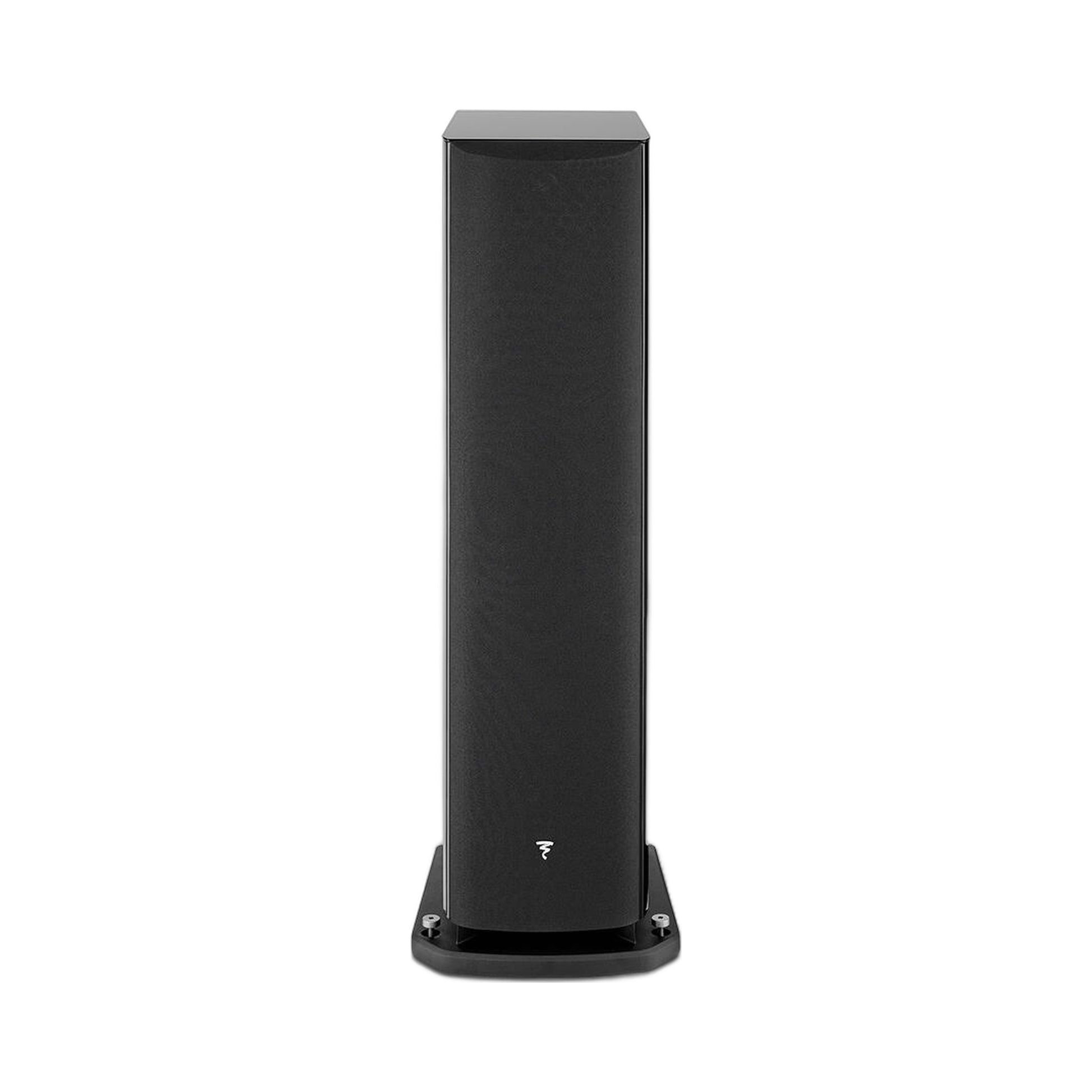 Focal Aria EVO X N°4 Standlautsprecher Schwarz Hochglanz Frontansicht mit Abdeckung