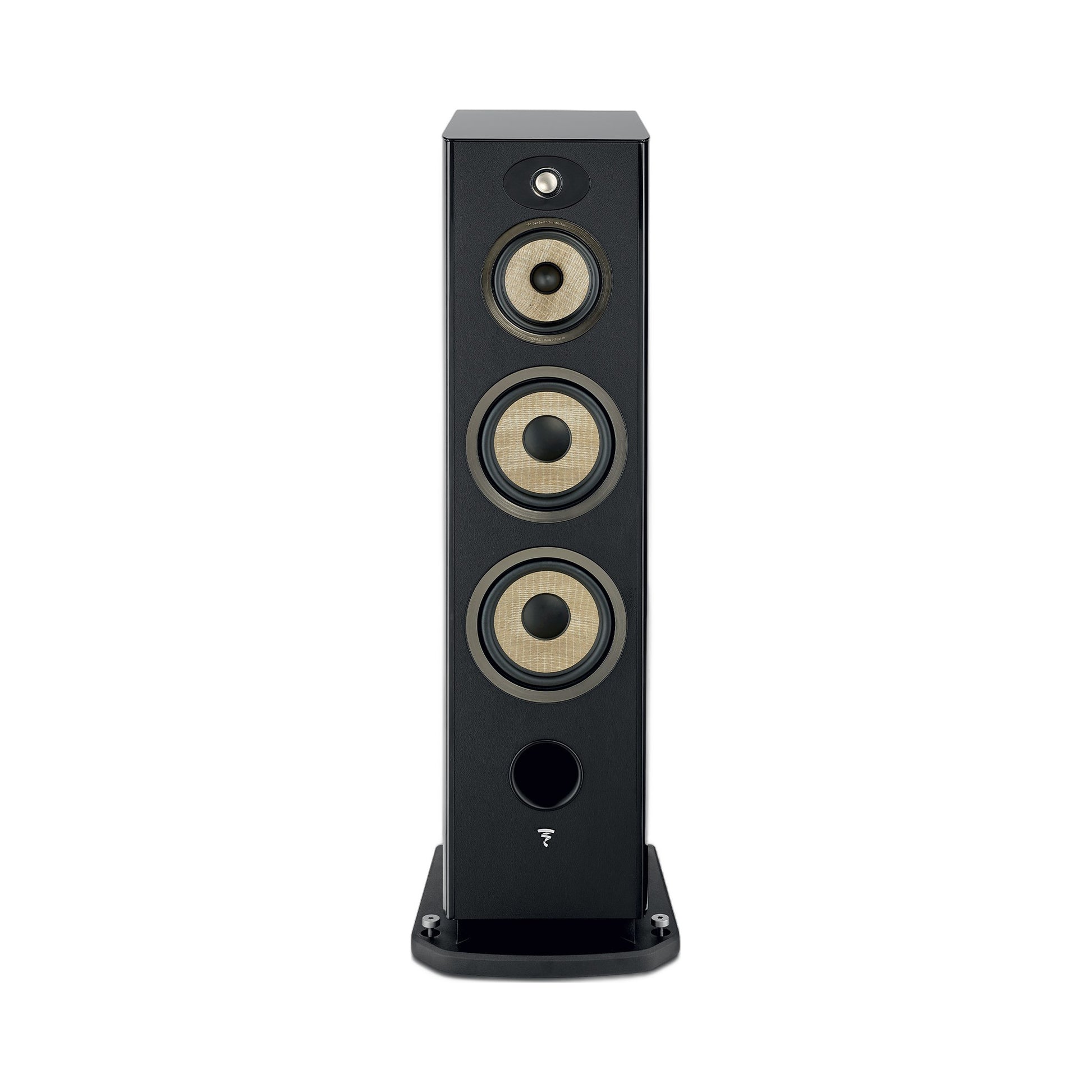 Focal Aria EVO X N°4 Standlautsprecher Schwarz Hochglanz Frontansicht ohne Abdeckung