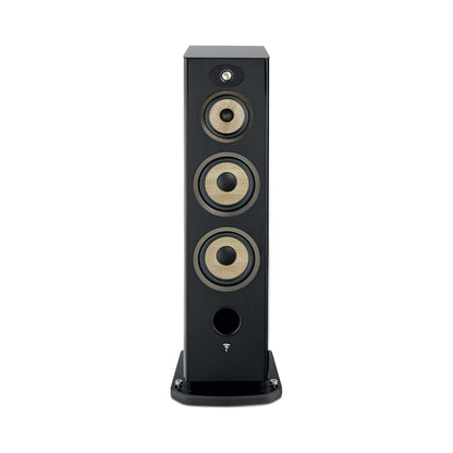 Focal Aria EVO X N°4 Standlautsprecher Schwarz Hochglanz Frontansicht ohne Abdeckung